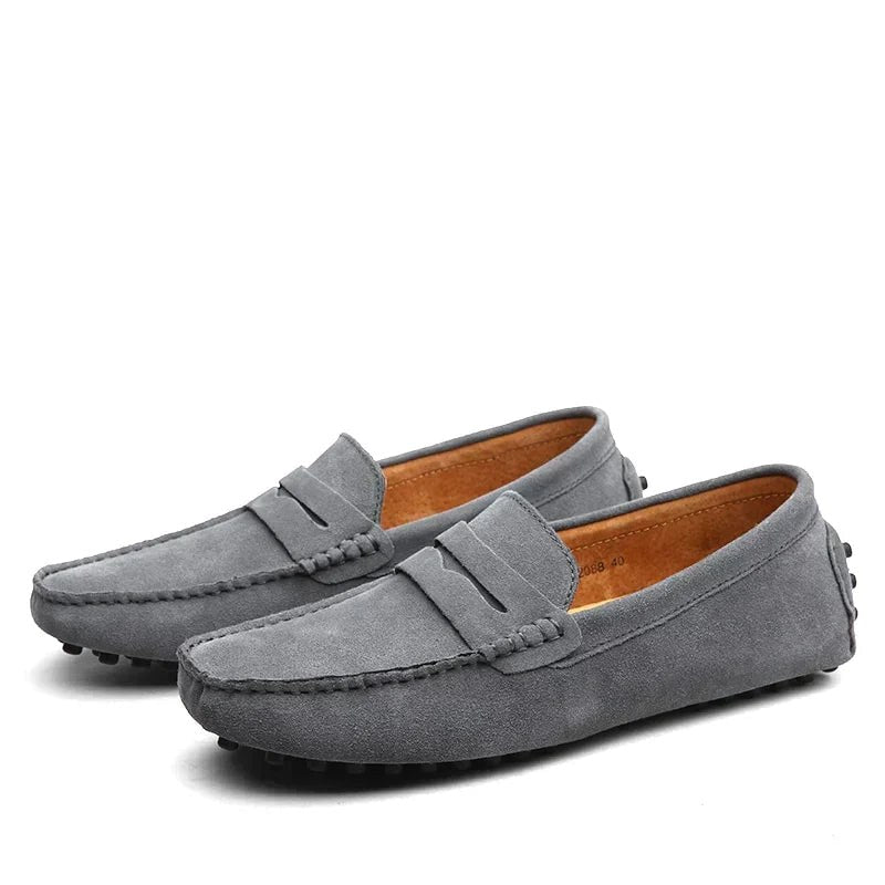 Ruben Leather Loafers in Grey