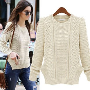 Ruby Casual Knit Sweater in Beige