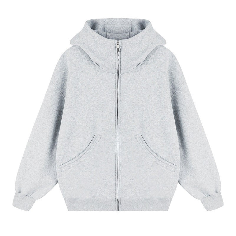 Ruby Jacket with Zip Front and Hood in Grey