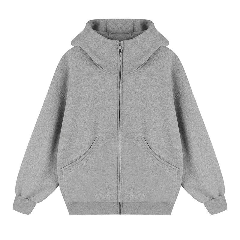Ruby Jacket with Zip Front and Hood in Light Grey