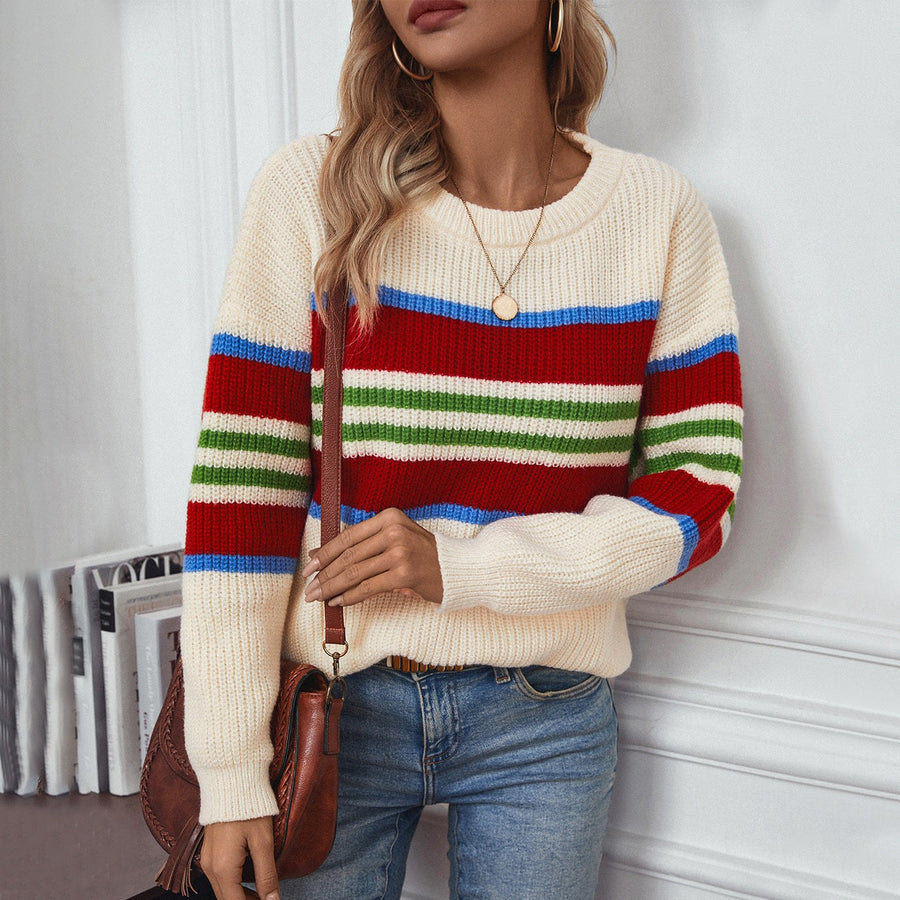 Ruby Relaxed Knit Sweater with Crew Neck