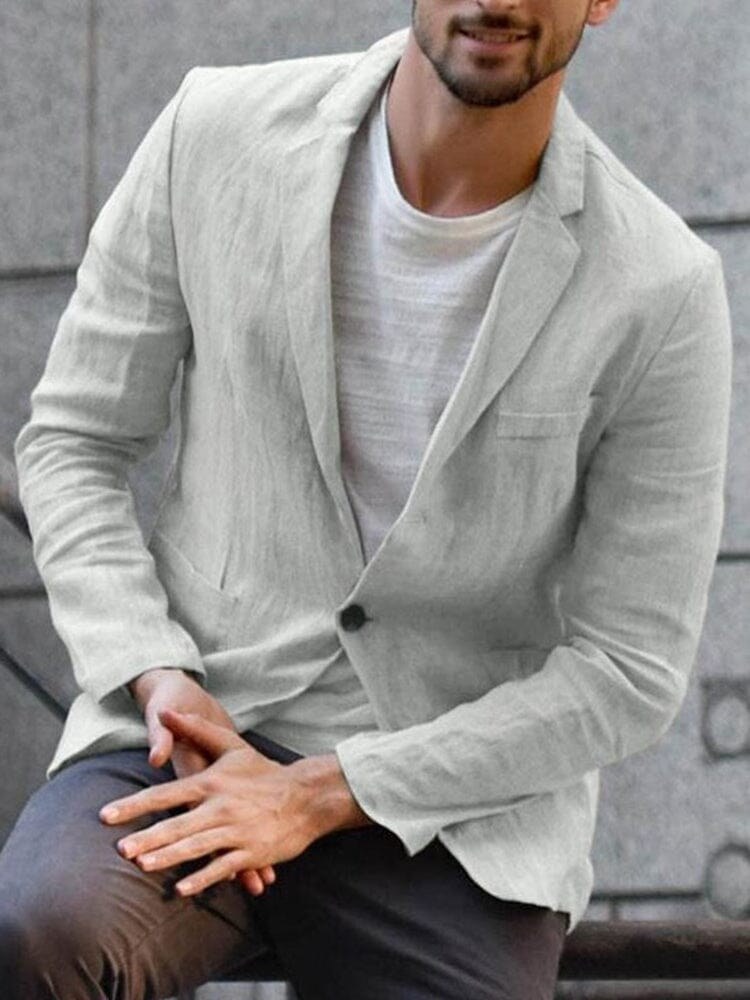 Rutger Linen Blazer in Grey