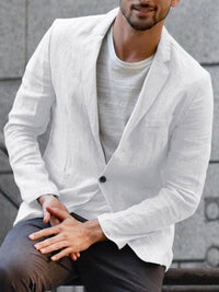 Rutger Linen Blazer in White