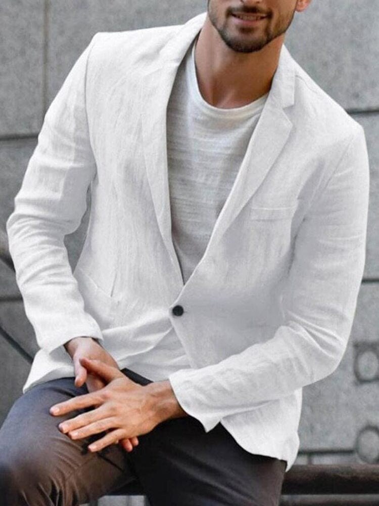 Rutger Linen Blazer in White