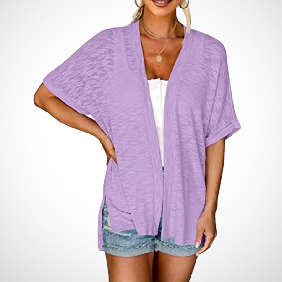 Ruth™ Stylish Flowy Short Sleeve Cardigan in Lavender
