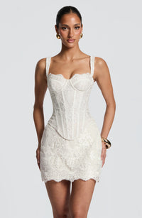 Justine Mini Skirt in Ivory
