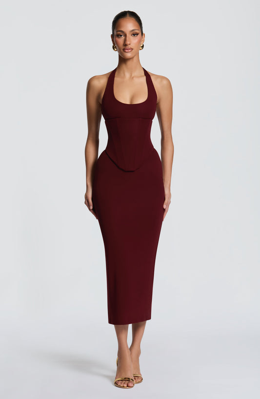 Antonia Midi Dress – Cherry Lacquer