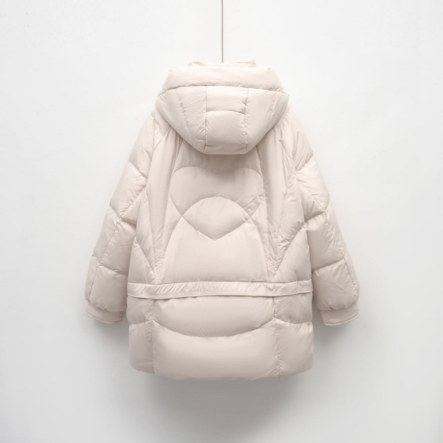Saar Comfortable Quilted Jacket with Hood in Beige
