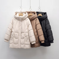Saar Comfortable Quilted Jacket with Hood in Brown