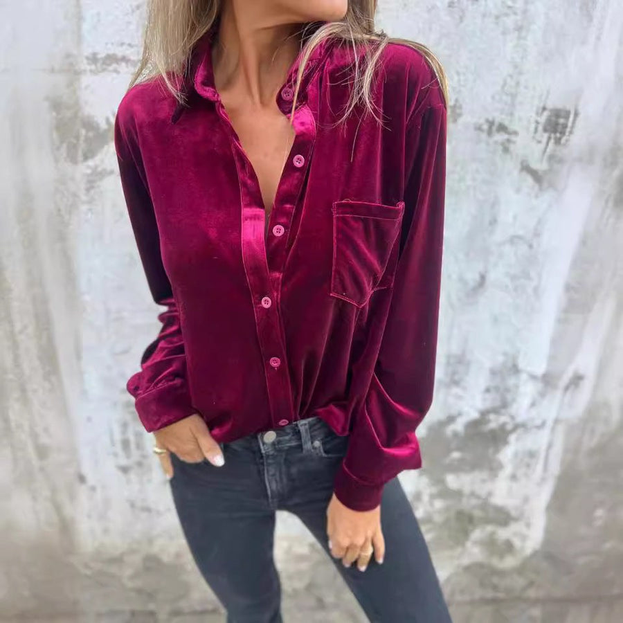 Saar Elegant Velvet Blouse