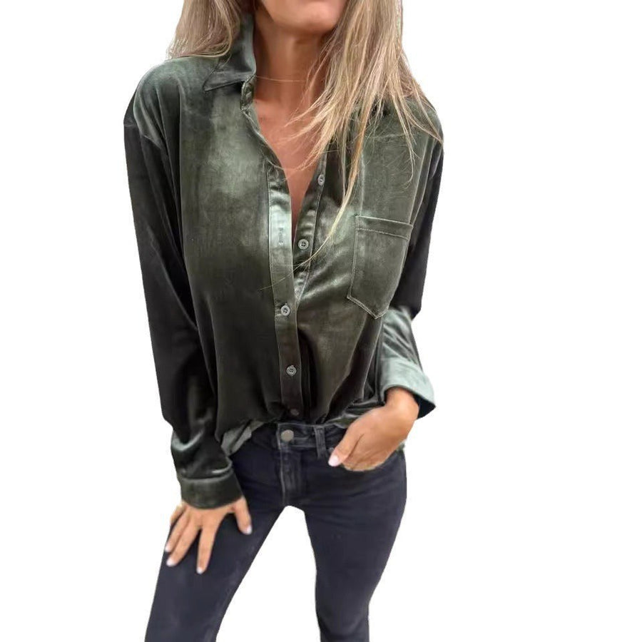 Saar Elegant Velvet Blouse