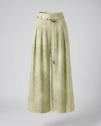 Saar Linen Trousers in Light Green