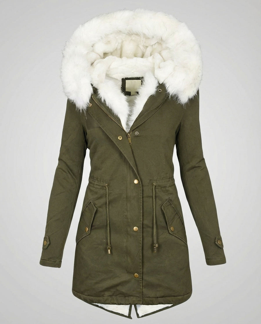 Saar Warm Jacket in Olive Green