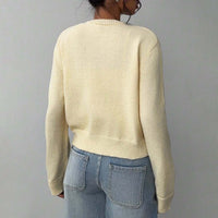 Sabine Lightweight Knit Cardigan with Crew Neck