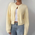 Sabine Lightweight Knit Cardigan with Crew Neck
