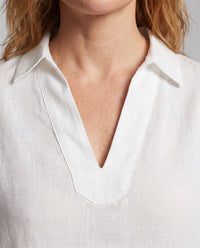 Sadie Casual Linen Top with V-Neck