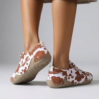 Sadie Cow Print Sneaker in Sienna Brown