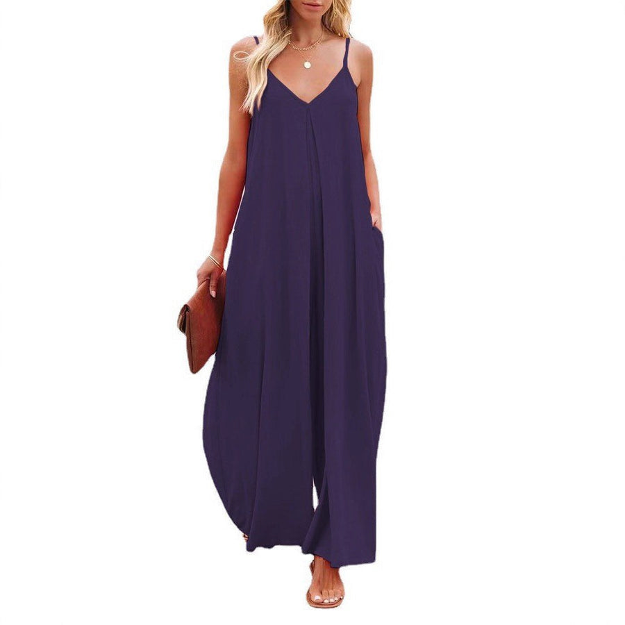 Sadie Elegant Jumpsuit with V-Neck and Pockets