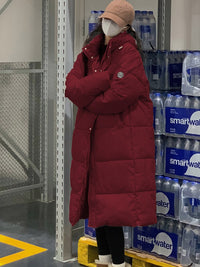 Sadie Quilted Jacket with Hood in Wine Red