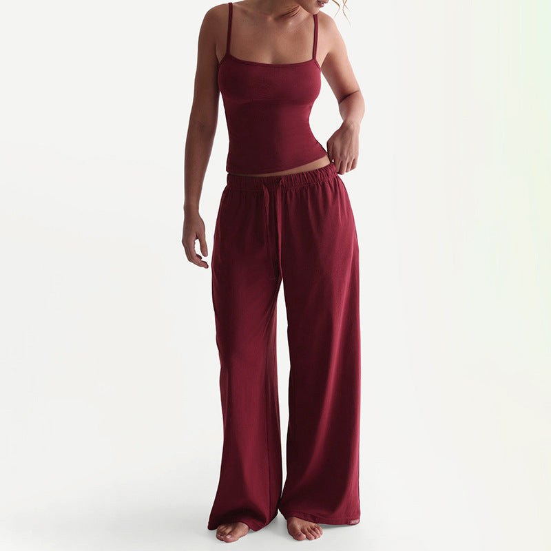 Sage Trousers in Wine Red
