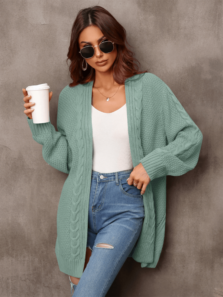 Ludlow Cable Knit Cardigan in Blush