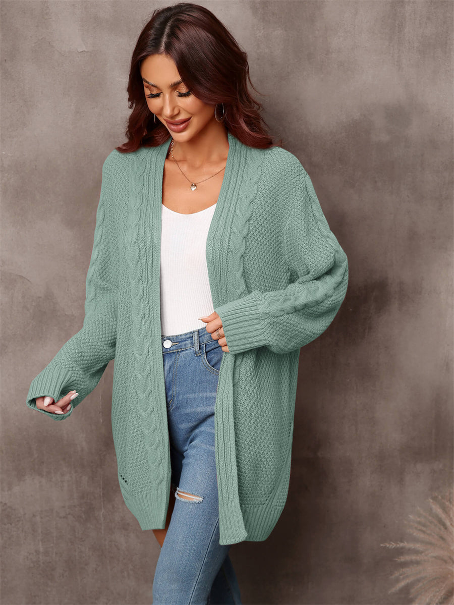 Ludlow Cable Knit Cardigan in Blush