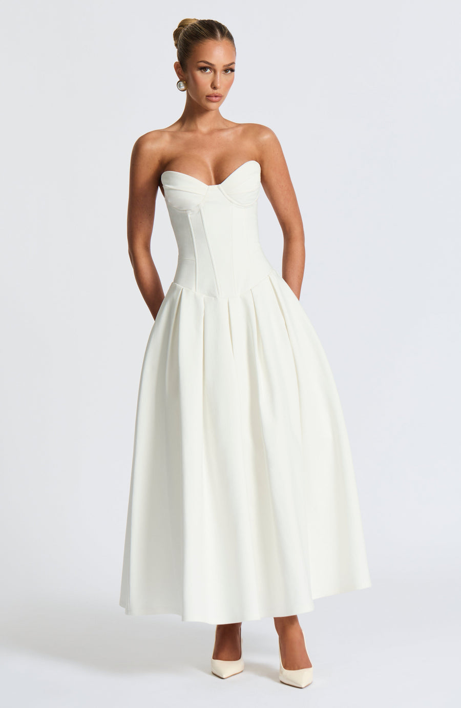 Adeline Midi Dress – Ivory