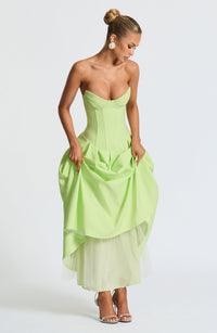 Adeline Midi Dress – Lime