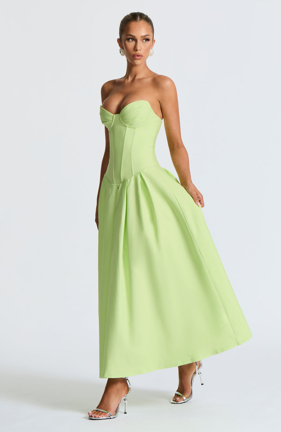 Adeline Midi Dress – Lime