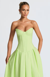 Adeline Midi Dress – Lime