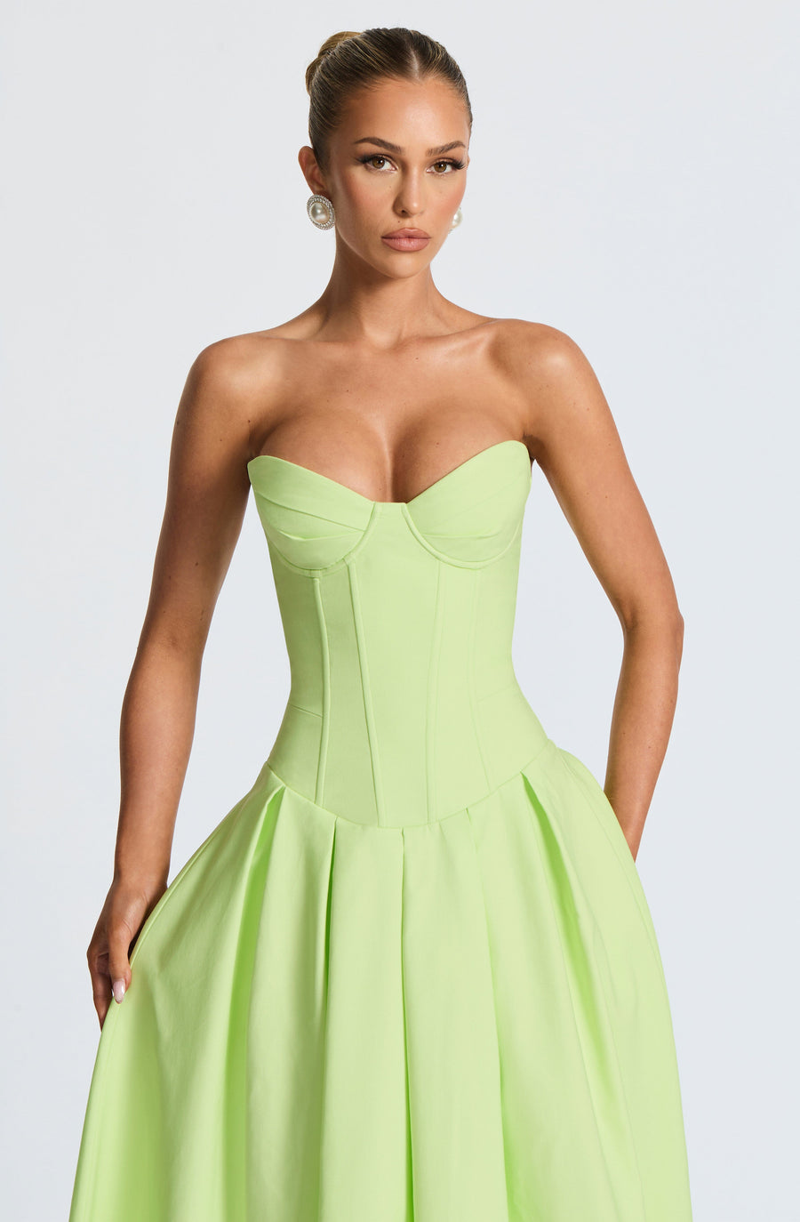 Adeline Midi Dress – Lime