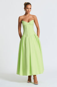 Adeline Midi Dress – Lime