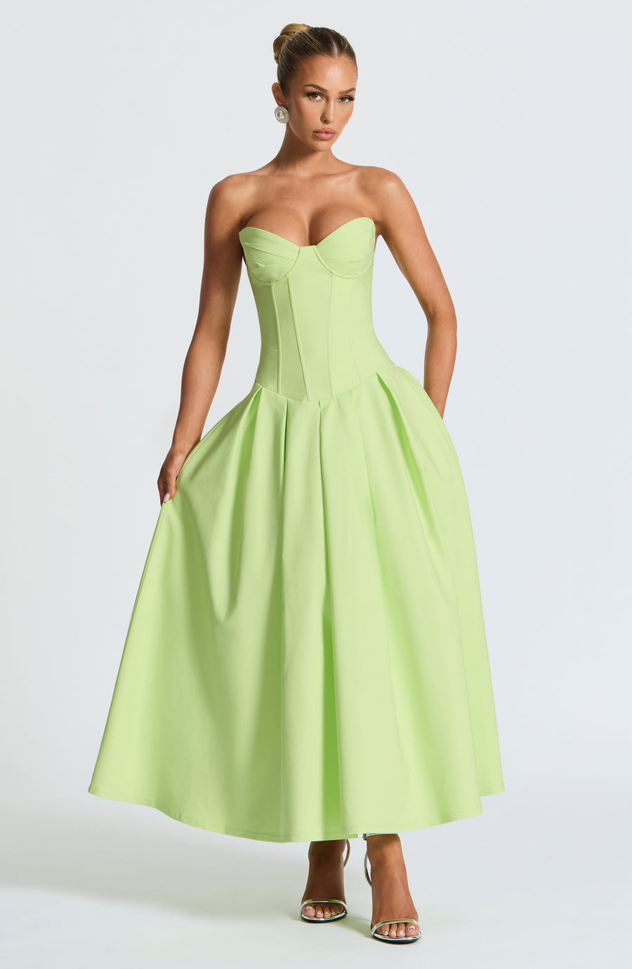 Adeline Midi Dress – Lime
