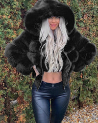 Salome Jacket with Hood in Black