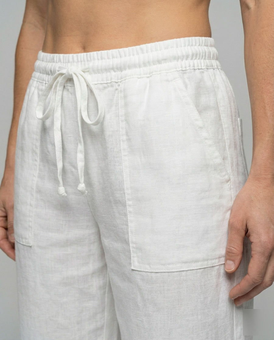Salome Linen Trousers with Drawstring Waist and Pockets