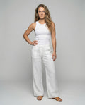 Salome Linen Trousers with Drawstring Waist and Pockets