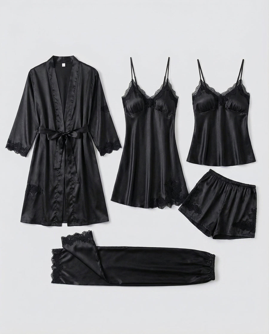 Salome Silk Set in Black