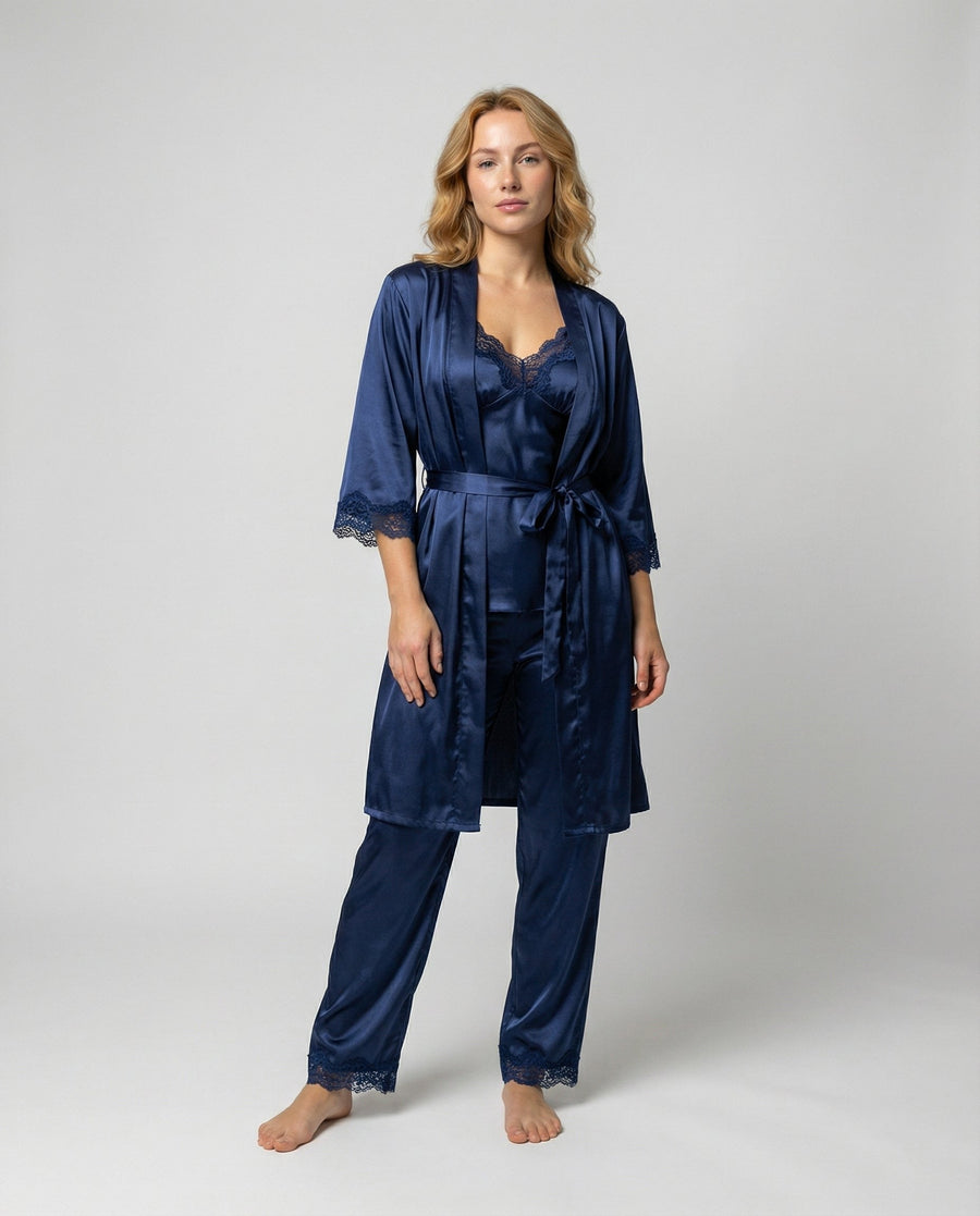 Salome Silk Set in Blue