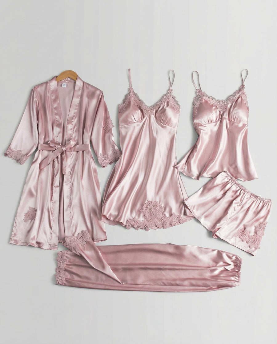 Salome Silk Set in Pink
