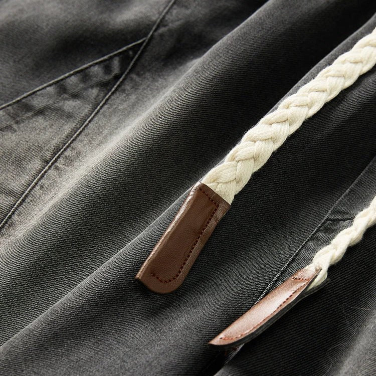 Salvano Diamond Denim Shorts in Charcoal