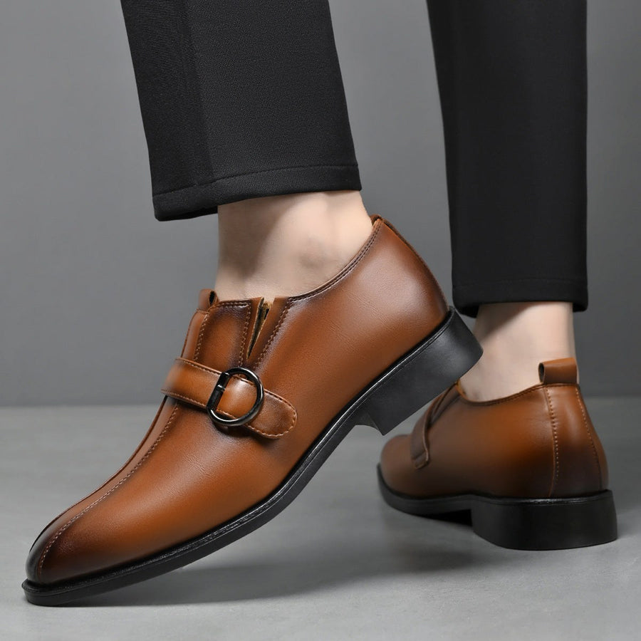 Salvatore Monk Strap Slip On in Sienna Brown