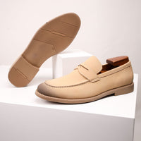 Salvatore Smooth Suede Loafer in Khaki