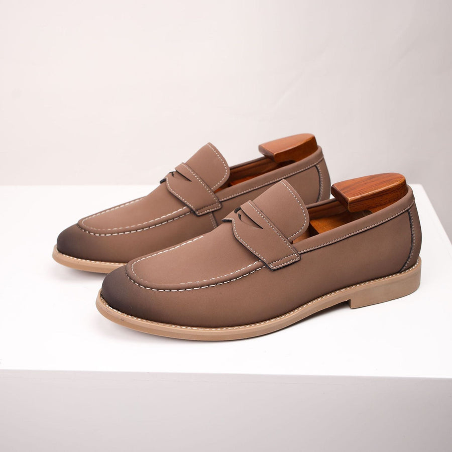 Salvatore Smooth Suede Loafer in Sienna Brown