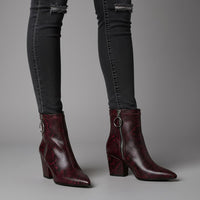 Sama Snakeskin Boot in Cabernet