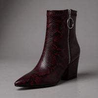 Sama Snakeskin Boot in Cabernet