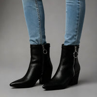 Sama Snakeskin Boot in Charcoal