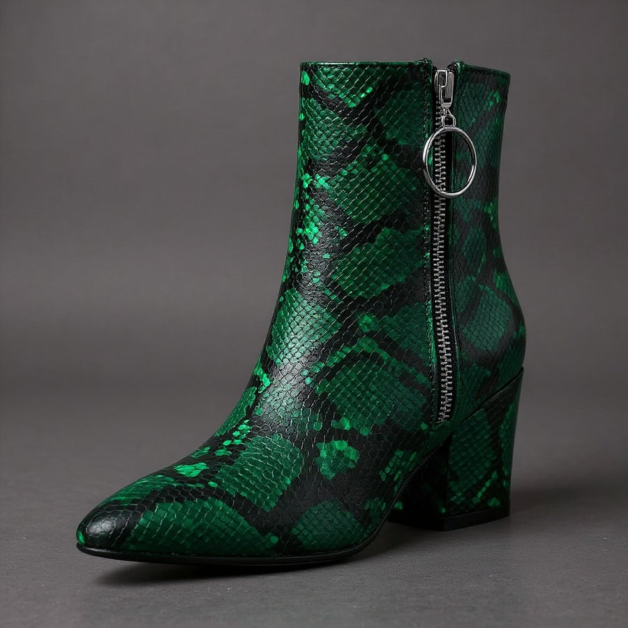 Sama Snakeskin Boot in Emerald
