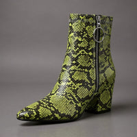 Sama Snakeskin Boot in Neon
