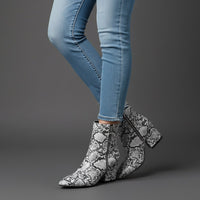 Sama Snakeskin Boot in Pearl