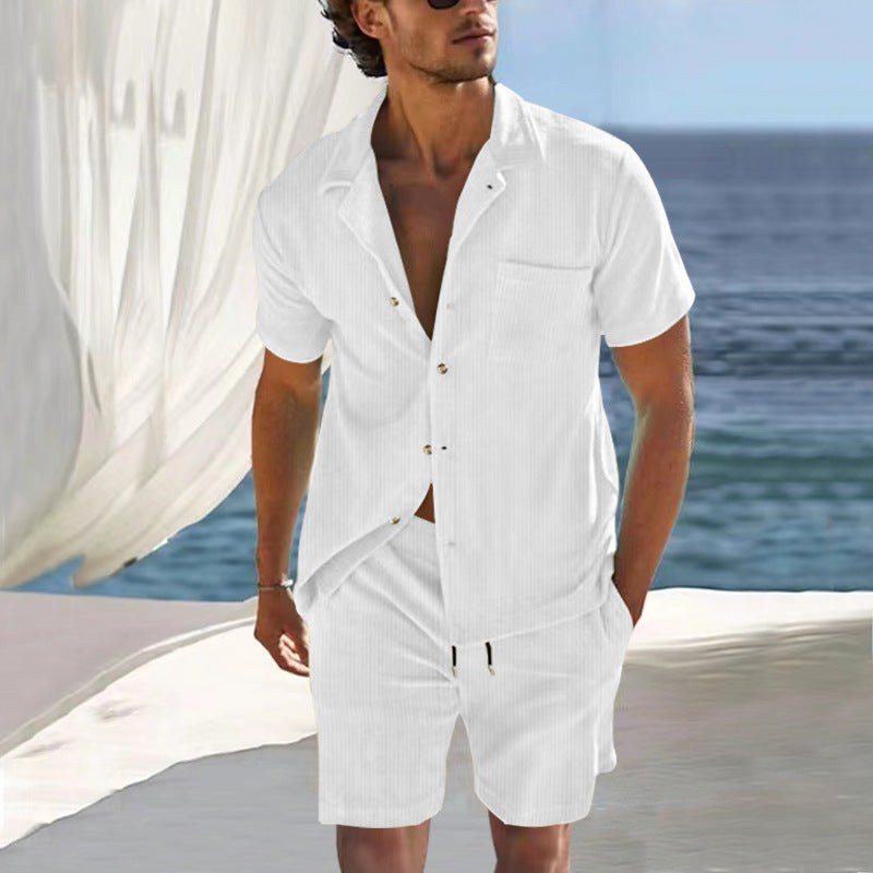 Sander Casual Linen Shirt with Drawstring Waist